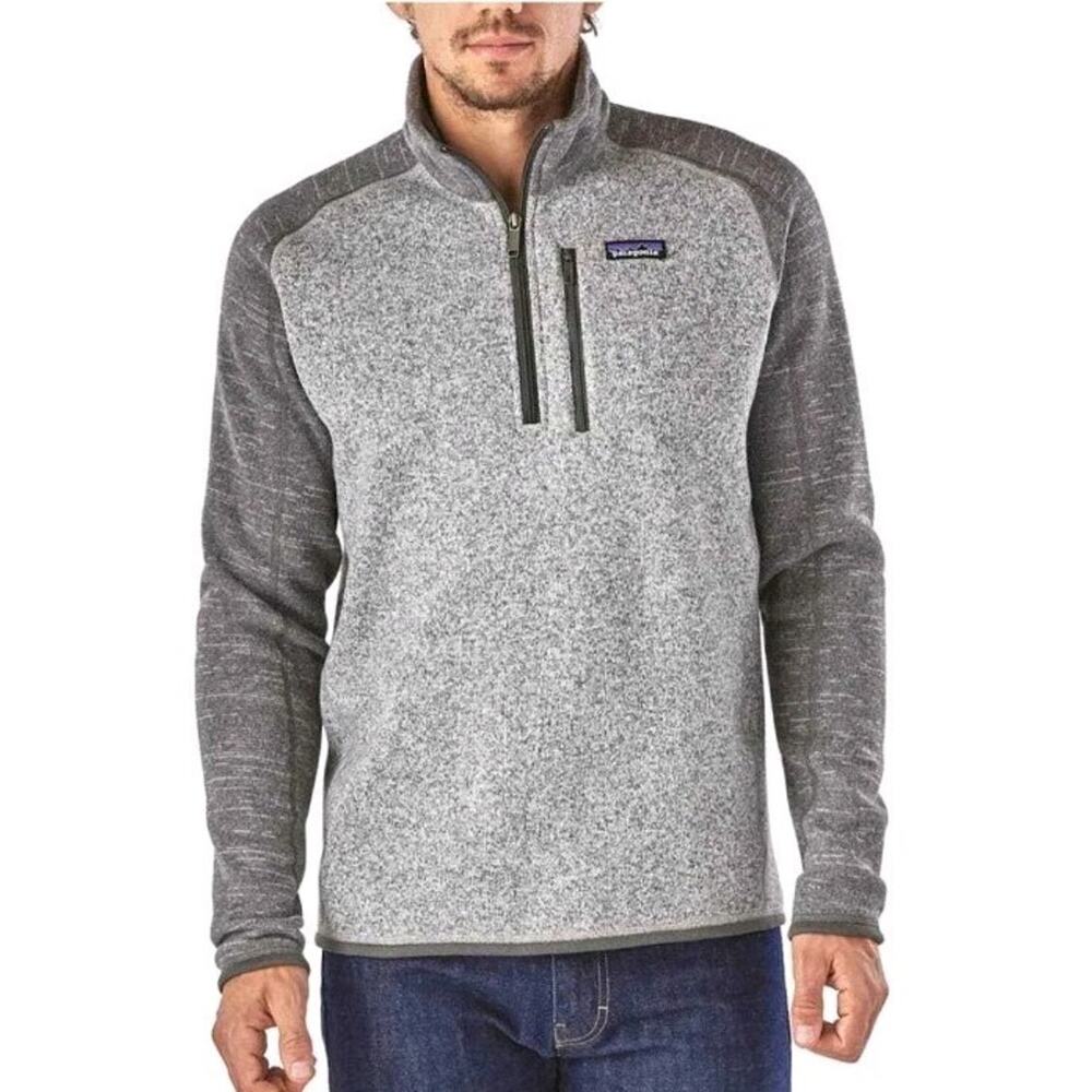 Patagonia Mens Gray Better Sweater 1/2 Zip Pullover Sz S
